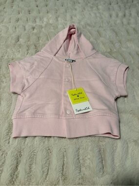 Splendid X Wild One XS DOG Pink Short-Sleeve Hooded Top